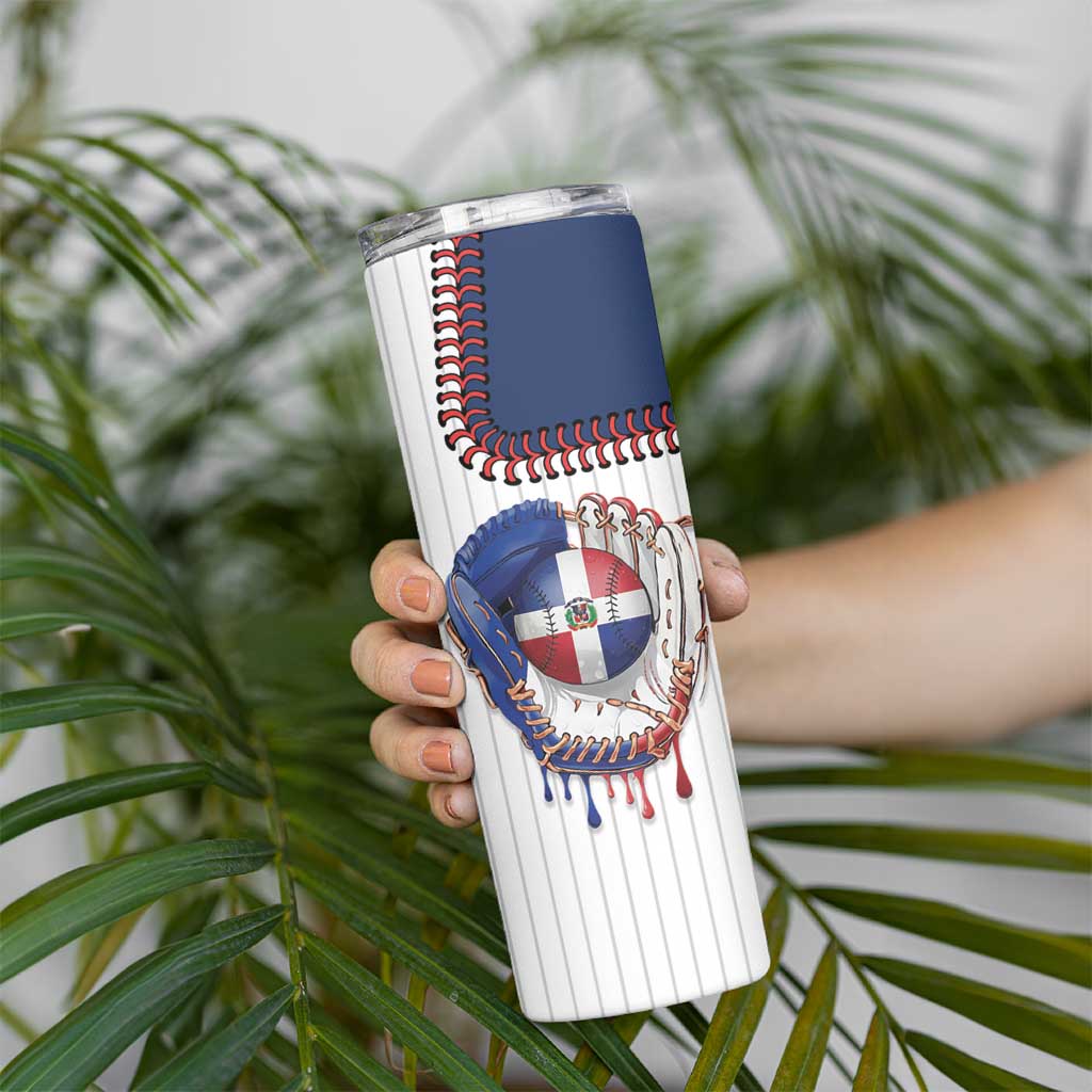 Custom Dripping Baseball Dominican Republic Skinny Tumbler
