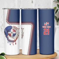 Custom Dripping Baseball Dominican Republic Skinny Tumbler