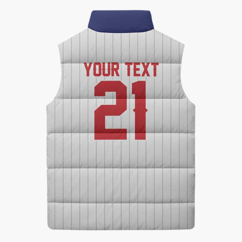 Custom Dripping Baseball Dominican Republic Sleeveless Puffer Jacket
