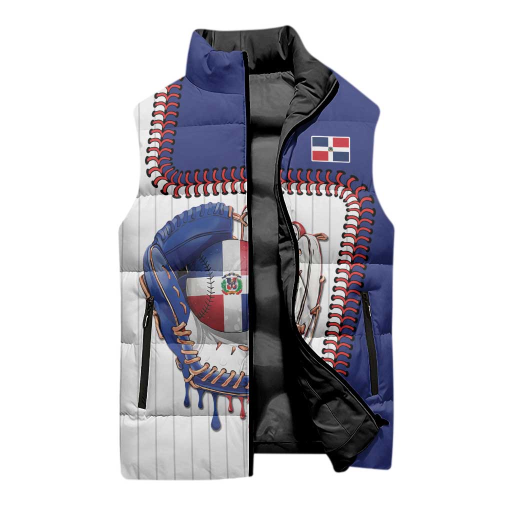 Custom Dripping Baseball Dominican Republic Sleeveless Puffer Jacket