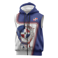 Custom Dripping Baseball Dominican Republic Sleeveless Zip Hoodie
