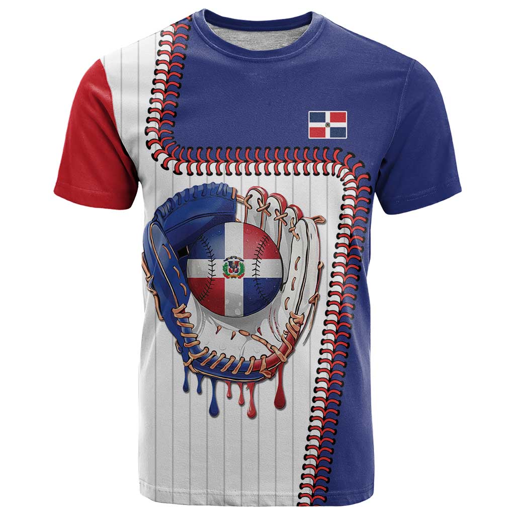 Custom Dripping Baseball Dominican Republic T Shirt