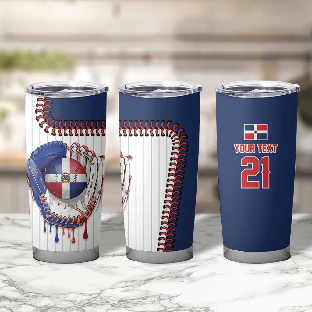 Custom Dripping Baseball Dominican Republic Tumbler Cup