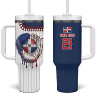 Custom Dripping Baseball Dominican Republic Tumbler With Handle