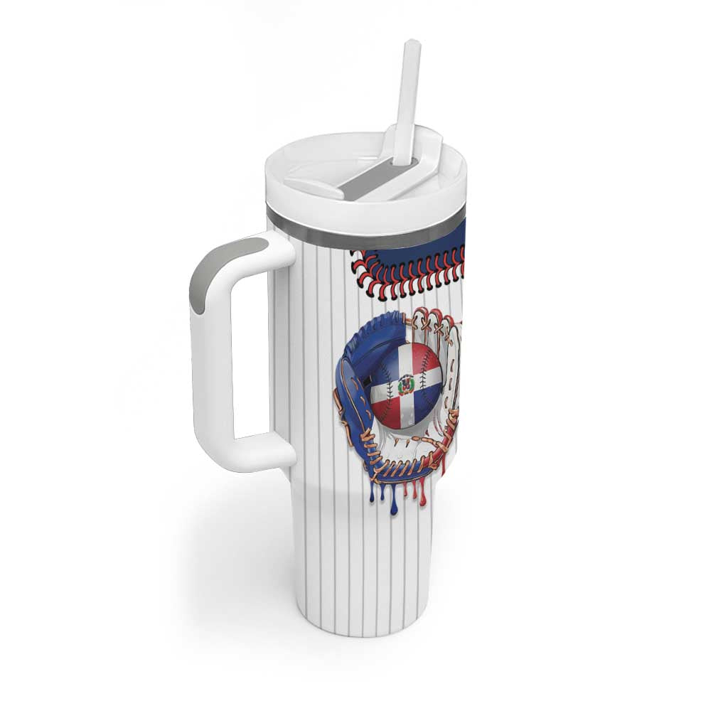 Custom Dripping Baseball Dominican Republic Tumbler With Handle