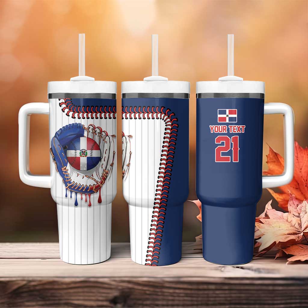 Custom Dripping Baseball Dominican Republic Tumbler With Handle