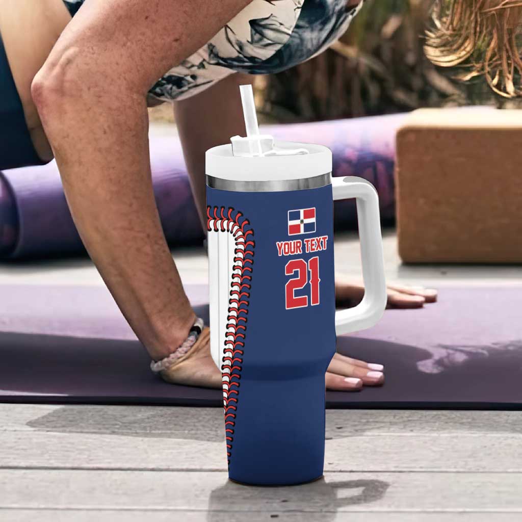 Custom Dripping Baseball Dominican Republic Tumbler With Handle