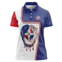Custom Dripping Baseball Dominican Republic Women Polo Shirt