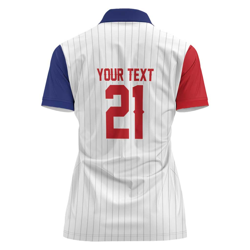 Custom Dripping Baseball Dominican Republic Women Polo Shirt