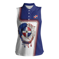 Custom Dripping Baseball Dominican Republic Women Sleeveless Polo Shirt