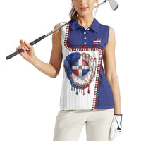 Custom Dripping Baseball Dominican Republic Women Sleeveless Polo Shirt