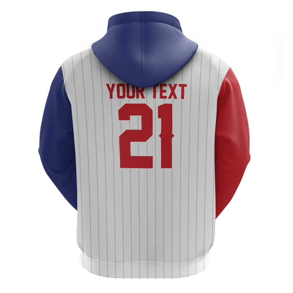 Custom Dripping Baseball Dominican Republic Zip Hoodie