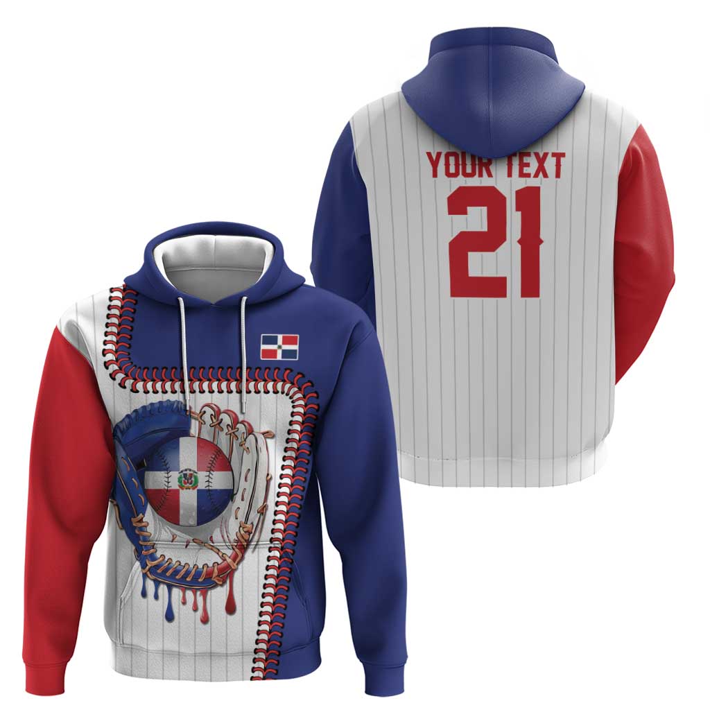 Custom Dripping Baseball Dominican Republic Zip Hoodie