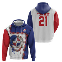 Custom Dripping Baseball Dominican Republic Zip Hoodie