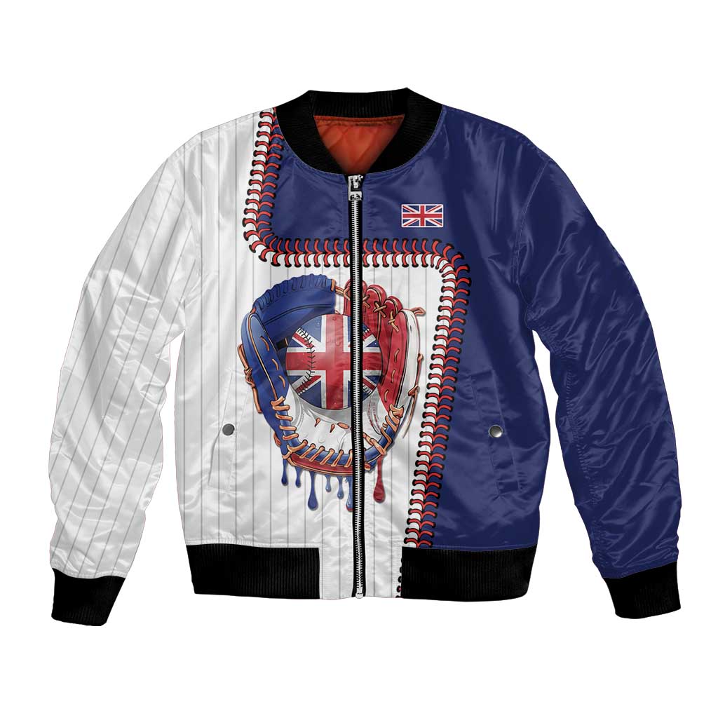 Custom Dripping Baseball Great Britain Bomber Jacket