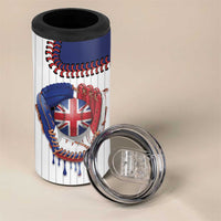 Custom Dripping Baseball Great Britain 4 in 1 Can Cooler Tumbler