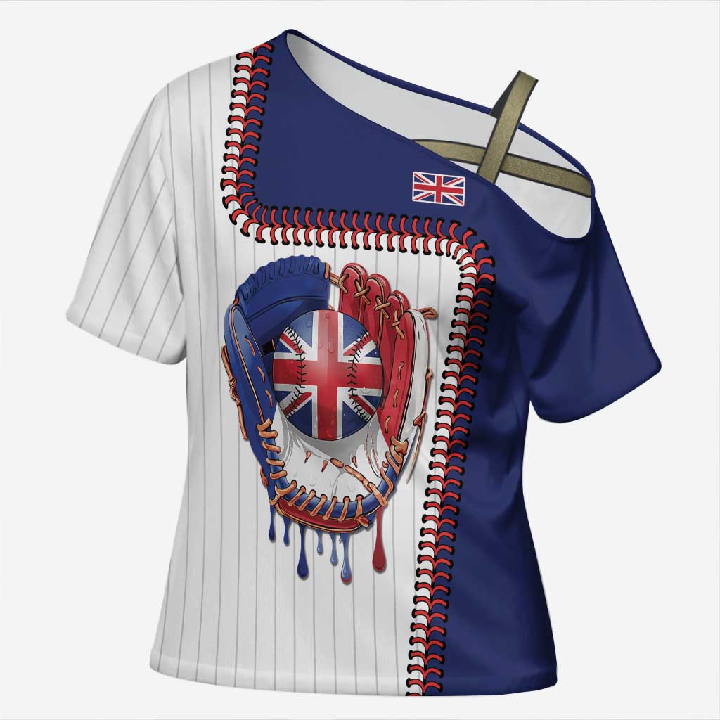 Custom Dripping Baseball Great Britain Cross Shoulder Shirt