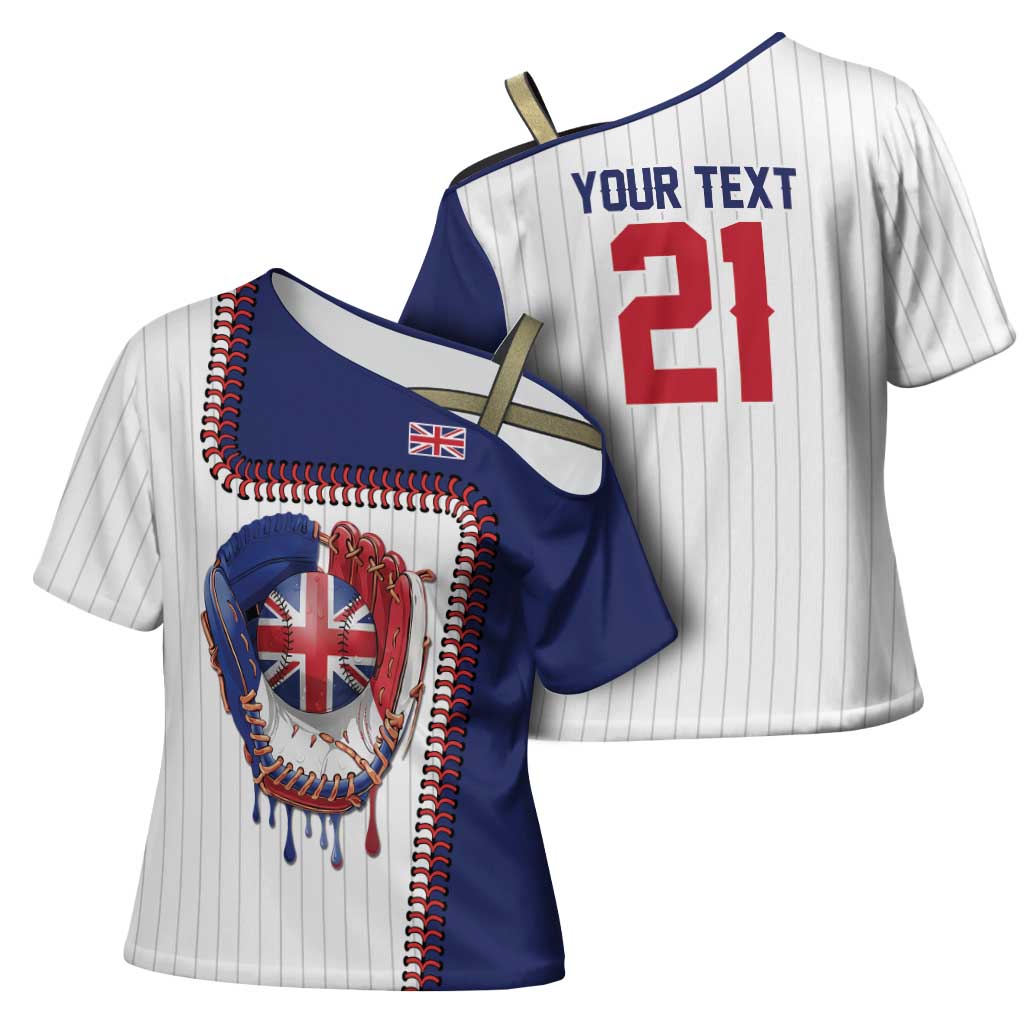 Custom Dripping Baseball Great Britain Cross Shoulder Shirt