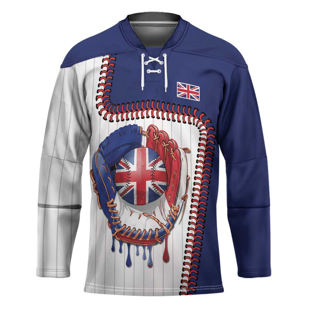 Custom Dripping Baseball Great Britain Hockey Jersey