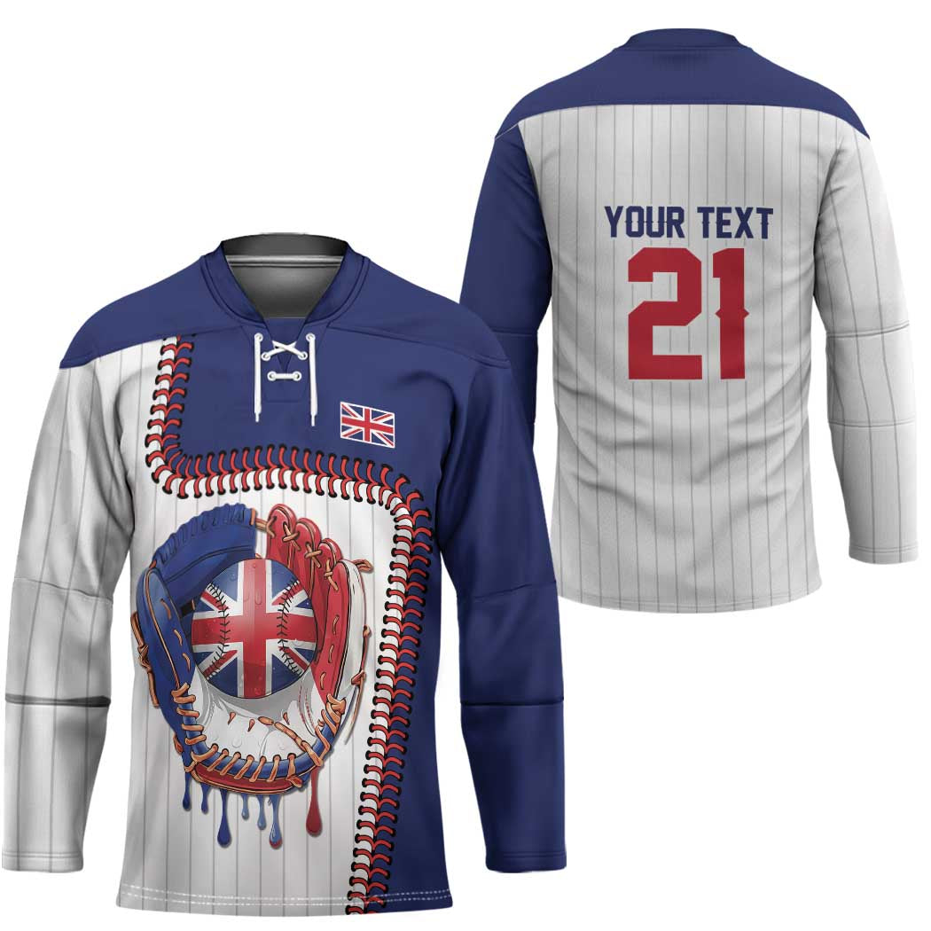 Custom Dripping Baseball Great Britain Hockey Jersey
