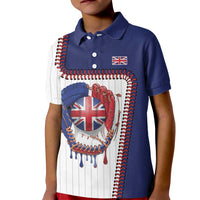 Custom Dripping Baseball Great Britain Kid Polo Shirt