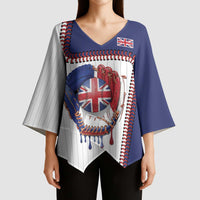 Custom Dripping Baseball Great Britain Kimono Sleeve Blouse