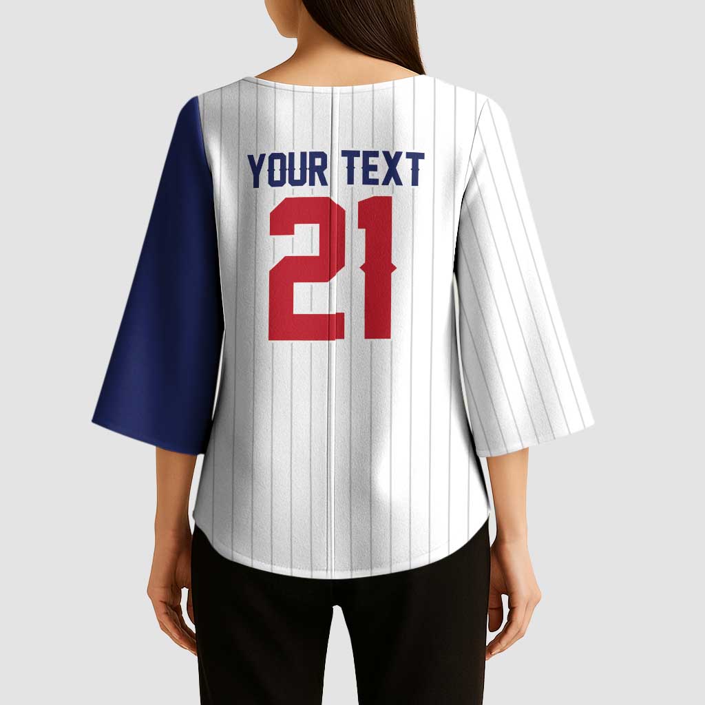 Custom Dripping Baseball Great Britain Kimono Sleeve Blouse