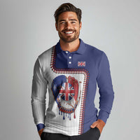 Custom Dripping Baseball Great Britain Long Sleeve Polo Shirt