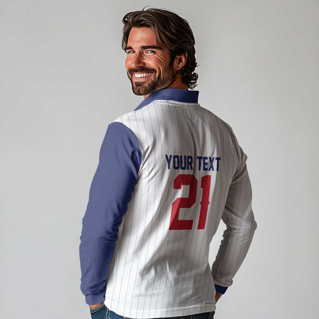 Custom Dripping Baseball Great Britain Long Sleeve Polo Shirt