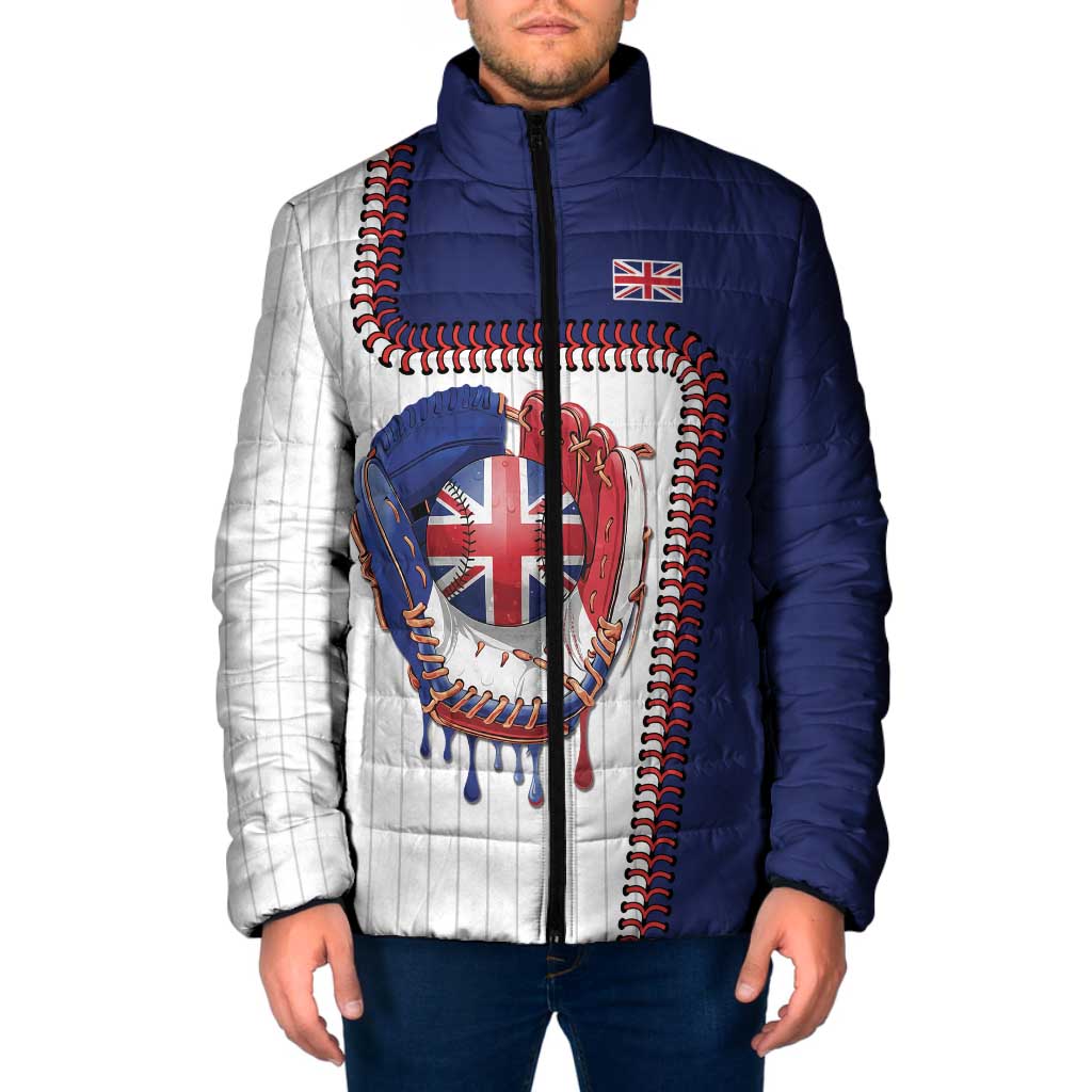 Custom Dripping Baseball Great Britain Padded Jacket