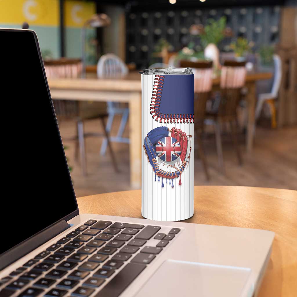 Custom Dripping Baseball Great Britain Skinny Tumbler