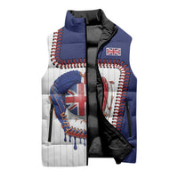 Custom Dripping Baseball Great Britain Sleeveless Puffer Jacket
