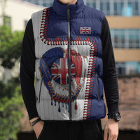 Custom Dripping Baseball Great Britain Sleeveless Puffer Jacket