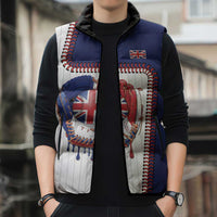 Custom Dripping Baseball Great Britain Sleeveless Puffer Jacket
