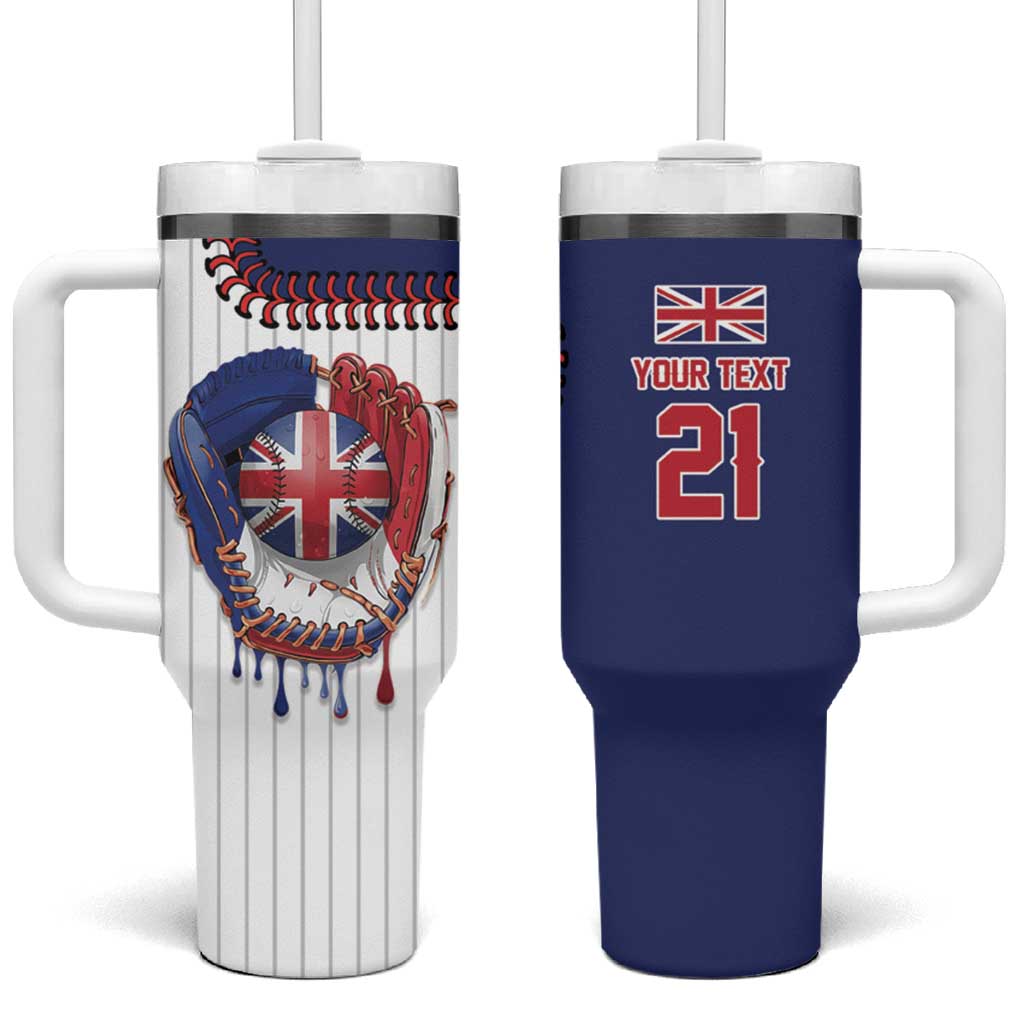 Custom Dripping Baseball Great Britain Tumbler With Handle