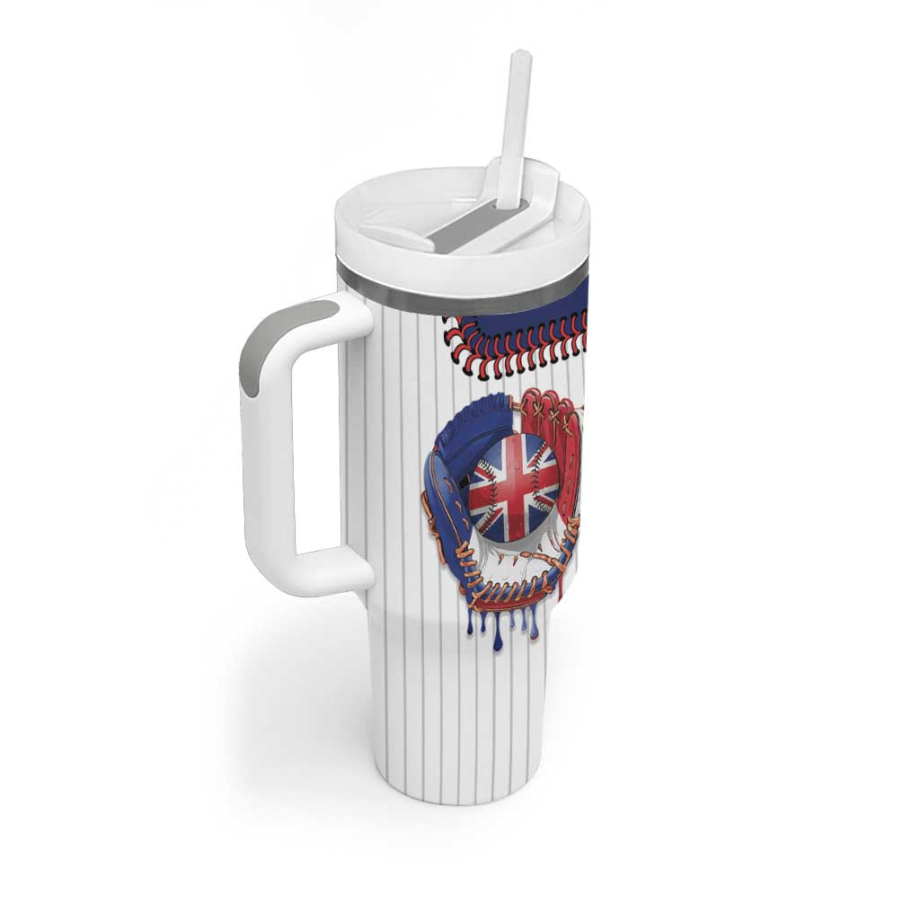 Custom Dripping Baseball Great Britain Tumbler With Handle