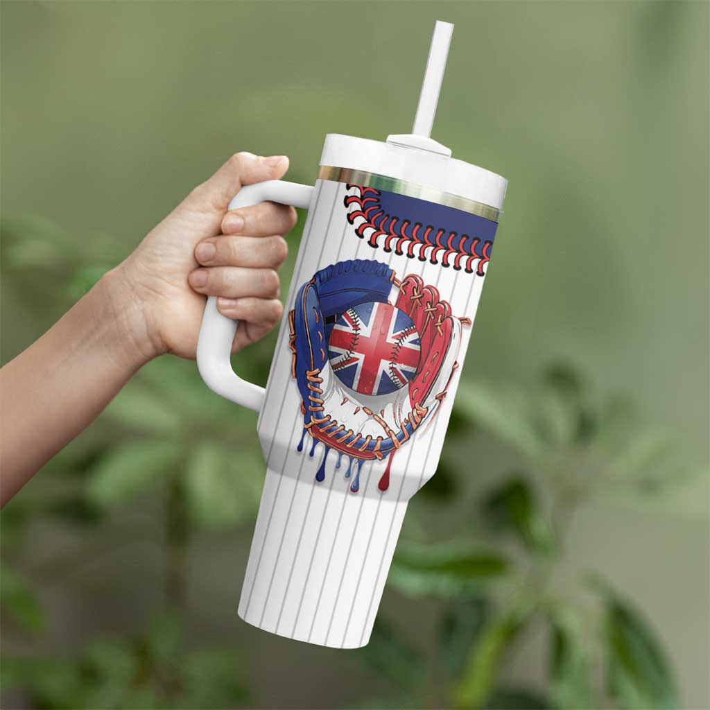 Custom Dripping Baseball Great Britain Tumbler With Handle