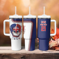 Custom Dripping Baseball Great Britain Tumbler With Handle