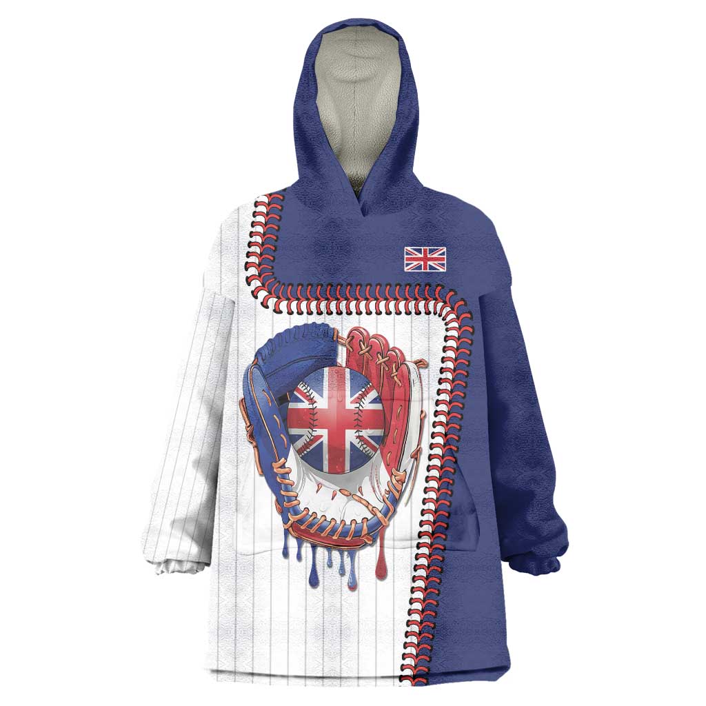 Custom Dripping Baseball Great Britain Wearable Blanket Hoodie