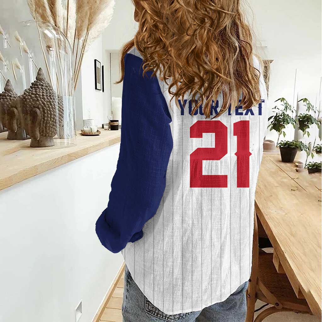 Custom Dripping Baseball Great Britain Women Casual Shirt