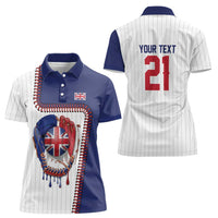 Custom Dripping Baseball Great Britain Women Polo Shirt