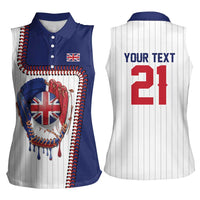 Custom Dripping Baseball Great Britain Women Sleeveless Polo Shirt
