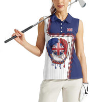 Custom Dripping Baseball Great Britain Women Sleeveless Polo Shirt