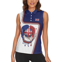 Custom Dripping Baseball Great Britain Women Sleeveless Polo Shirt