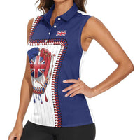 Custom Dripping Baseball Great Britain Women Sleeveless Polo Shirt