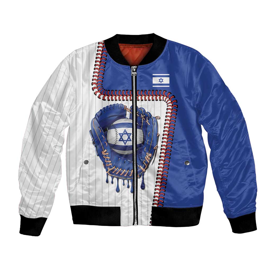 Custom Dripping Baseball Israel Bomber Jacket