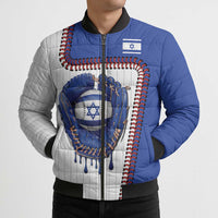 Custom Dripping Baseball Israel Bomber Puffer Jacket