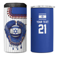 Custom Dripping Baseball Israel 4 in 1 Can Cooler Tumbler