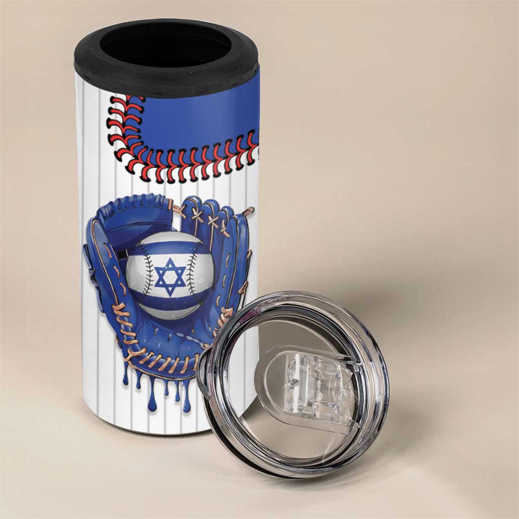 Custom Dripping Baseball Israel 4 in 1 Can Cooler Tumbler
