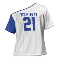 Custom Dripping Baseball Israel Cross Shoulder Shirt